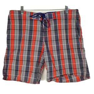 Zachary Prell Mens Swim Trunks Board Shorts Size 38 Gray Check‎ Plaid
